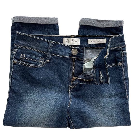 JESSICA SIMPSON Girl’s Rolled Crop Skinny Jeans - Size 7 - Picture 4 of 10